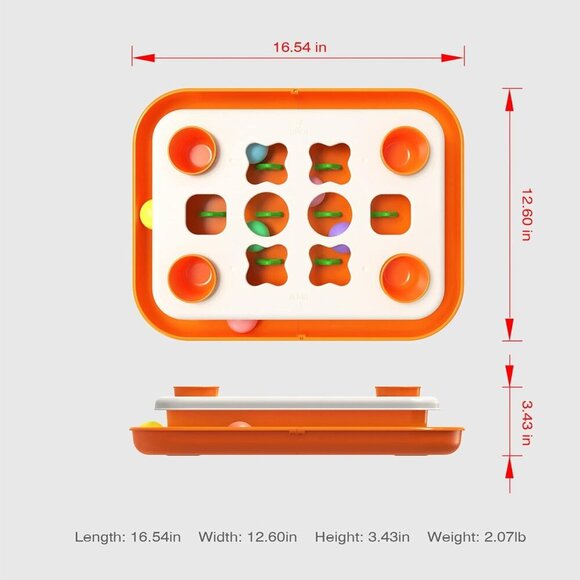 AUTENS Cat Toy Puzzle Track Ball Feeder Interactive Chase Exercise Treat Hunting - Picture 7 of 7